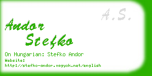 andor stefko business card